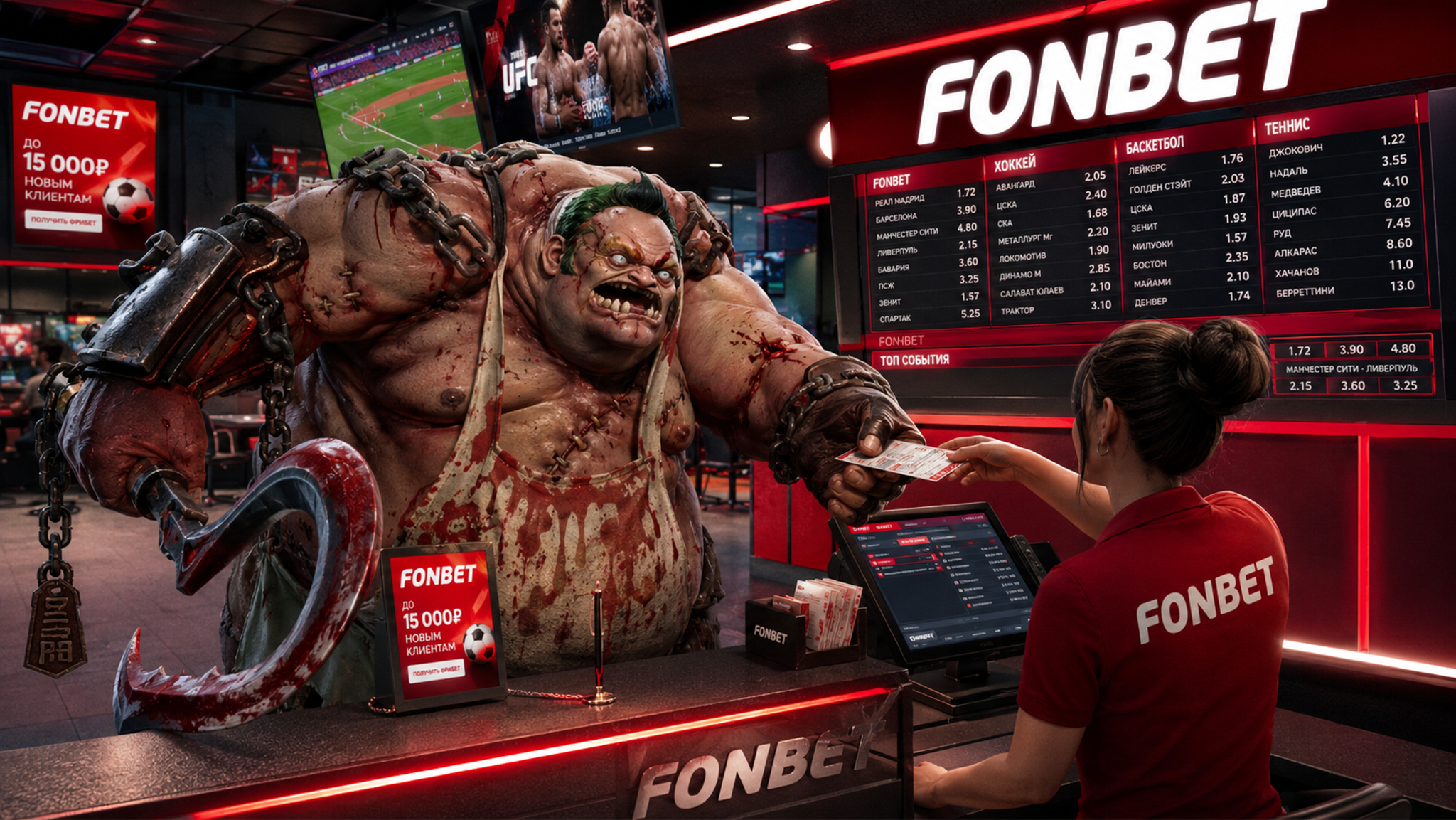 Pudge из Доты делает ставки в БК Фонбет