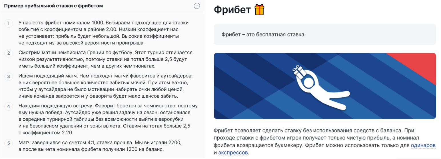 Чем фрибет отличается от беспроигрышного пари Фонбет